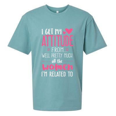 I Get My Attitude From Women In My Life Sassy Sueded Cloud Jersey T-Shirt