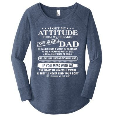 I Get My Attitude From My Freaking Awesome Dad Women's Perfect Tri Tunic Long Sleeve Shirt