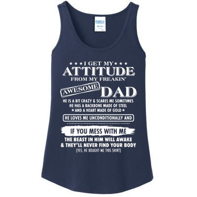 I Get My Attitude From My Freaking Awesome Dad Ladies Essential Tank