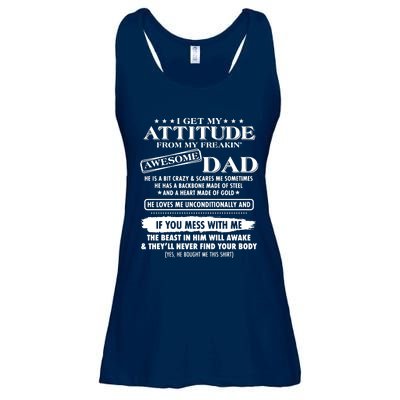 I Get My Attitude From My Freaking Awesome Dad Ladies Essential Flowy Tank