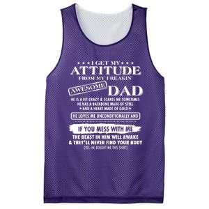 I Get My Attitude From My Freaking Awesome Dad Mesh Reversible Basketball Jersey Tank