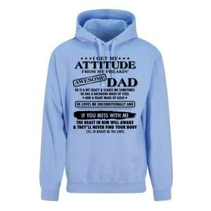 I Get My Attitude From My Freaking Awesome Dad Unisex Surf Hoodie