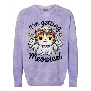 IM Getting Meowied Bridesmaid Bachelorette Party Kawaii Cat Colorblast Crewneck Sweatshirt