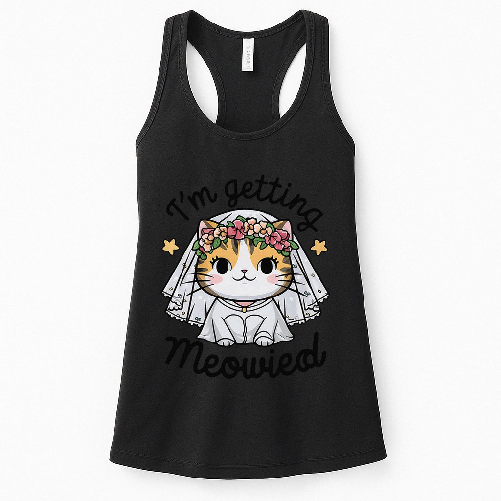 IM Getting Meowied Bridesmaid Bachelorette Party Kawaii Cat Womens Tank Top