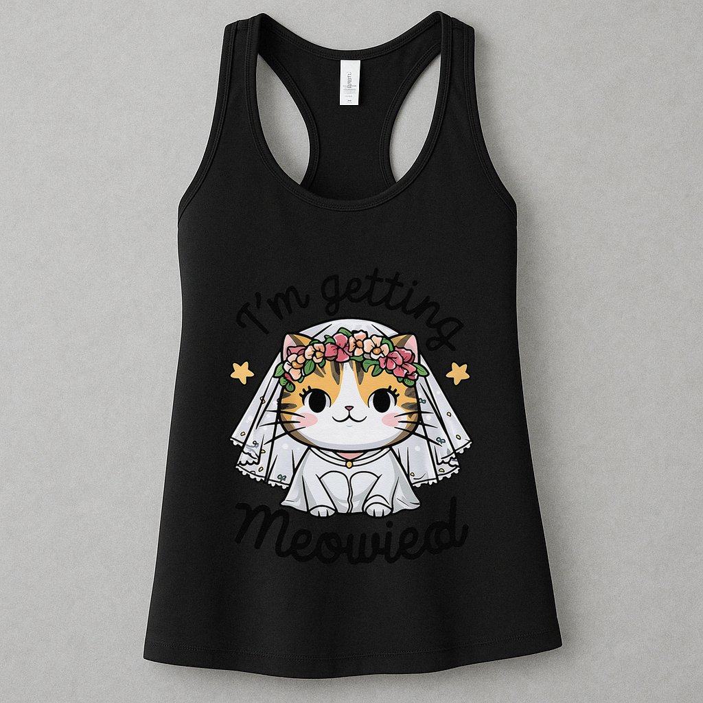 IM Getting Meowied Bridesmaid Bachelorette Party Kawaii Cat Womens Tank Top