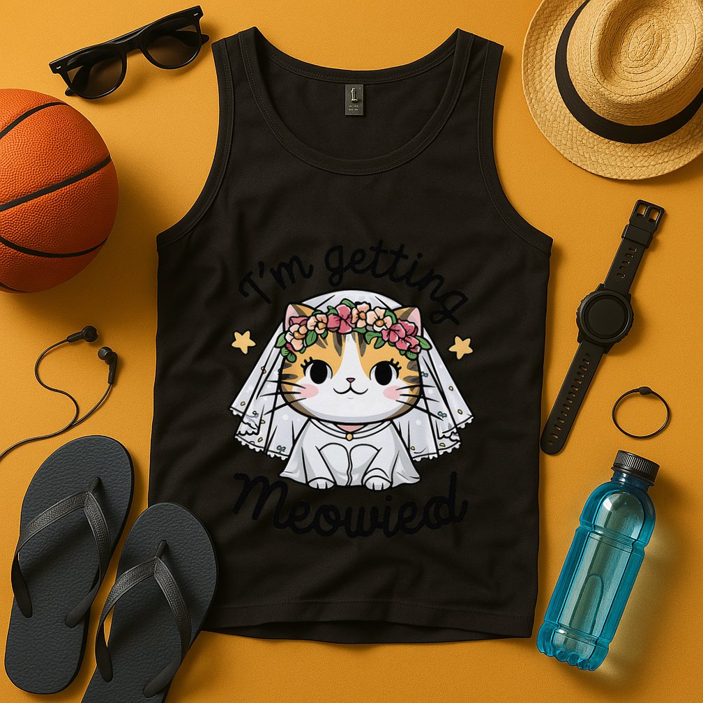 IM Getting Meowied Bridesmaid Bachelorette Party Kawaii Cat Tank Top