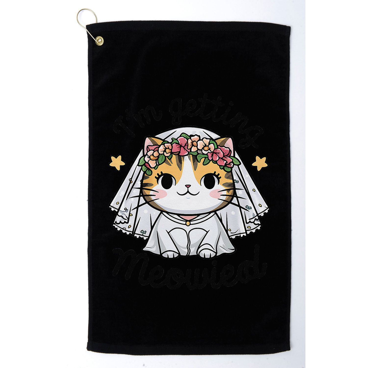 IM Getting Meowied Bridesmaid Bachelorette Party Kawaii Cat Golf Towel