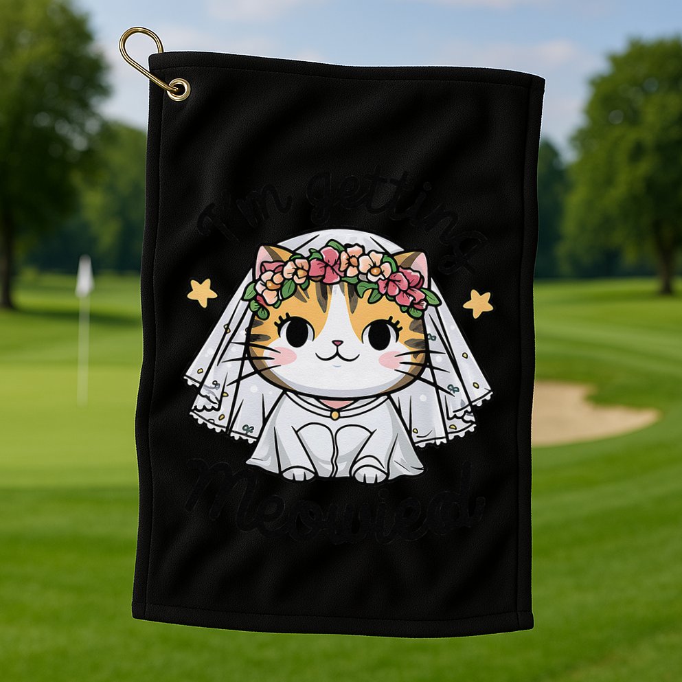 IM Getting Meowied Bridesmaid Bachelorette Party Kawaii Cat Golf Towel