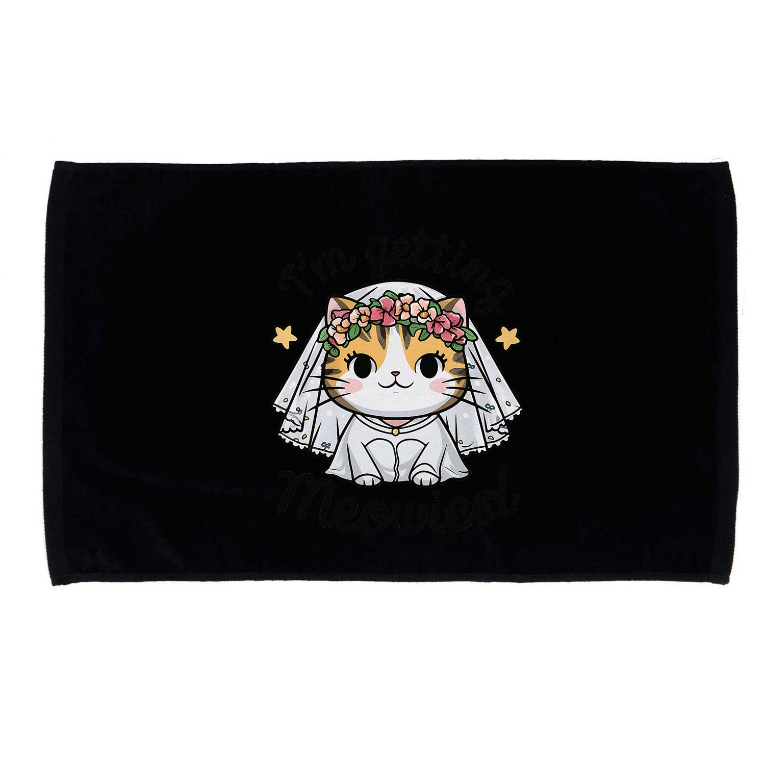 IM Getting Meowied Bridesmaid Bachelorette Party Kawaii Cat Microfiber Hand Towel