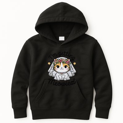 IM Getting Meowied Bridesmaid Bachelorette Party Kawaii Cat Kids Hoodie