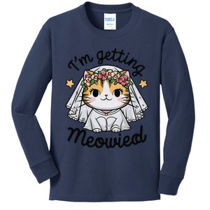 IM Getting Meowied Bridesmaid Bachelorette Party Kawaii Cat Kids Long Sleeve Shirt