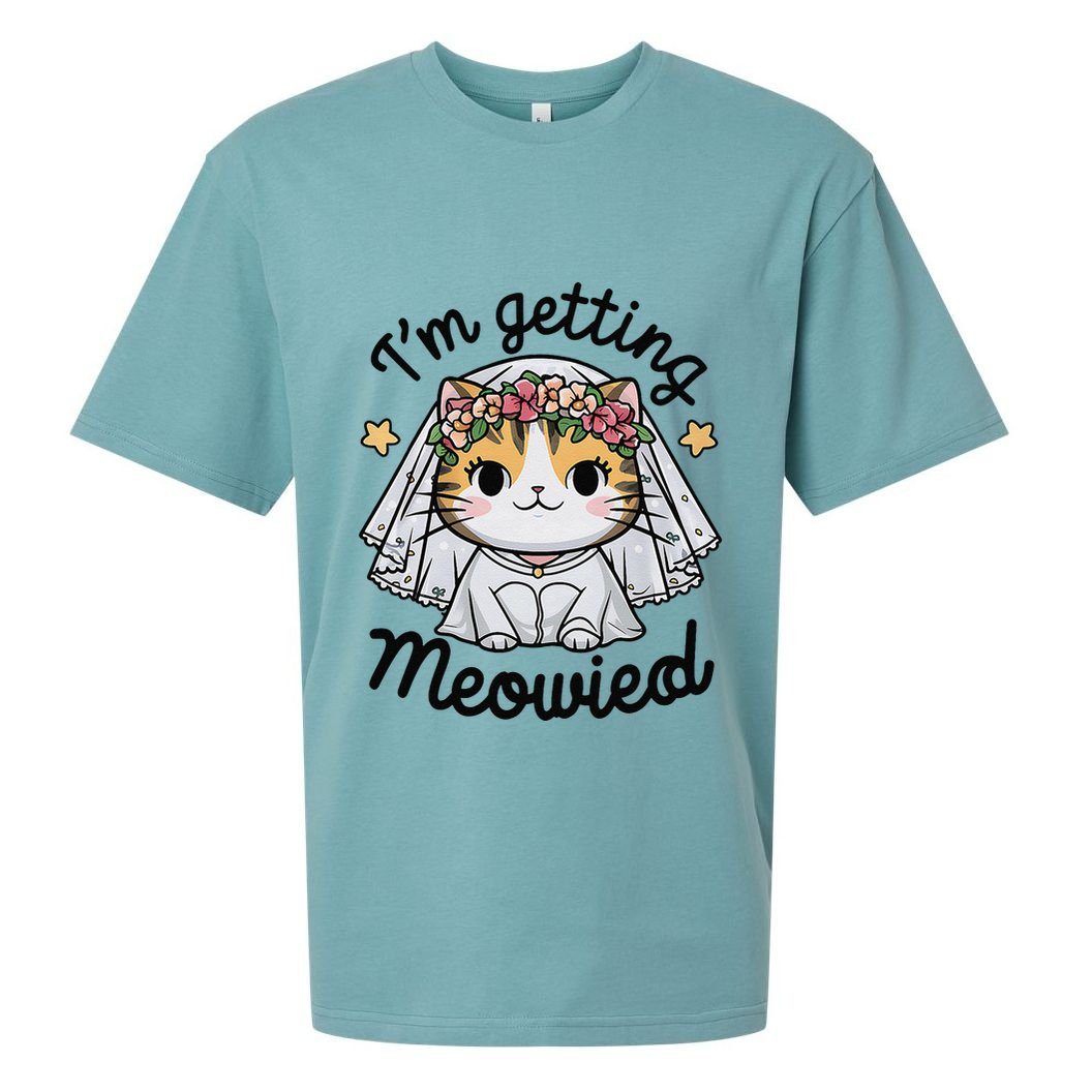 IM Getting Meowied Bridesmaid Bachelorette Party Kawaii Cat Sueded Cloud Jersey T-Shirt