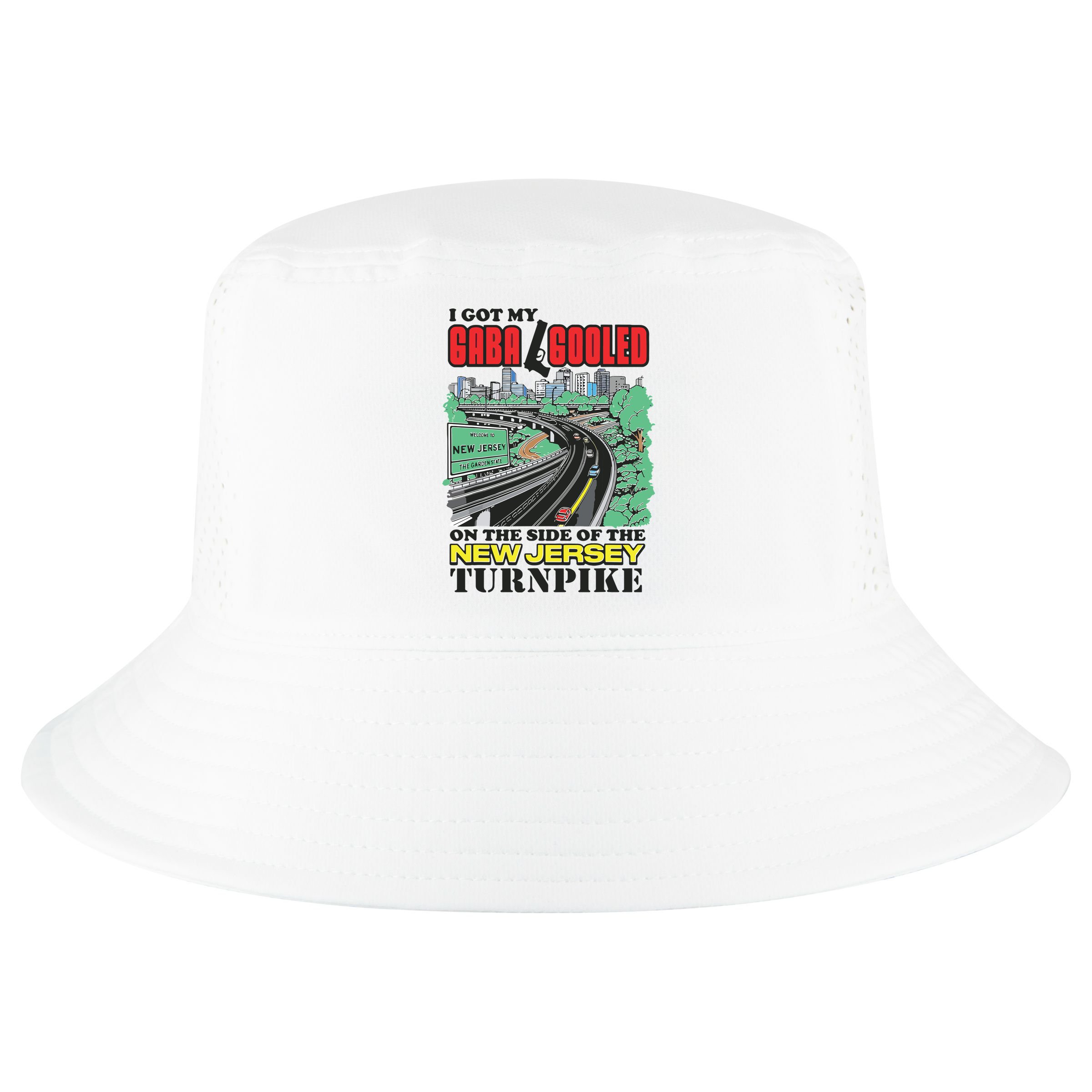 I Got My Gaba Gooled On The Side Of The New Jersey Turnpike Cool Comfort Performance Bucket Hat