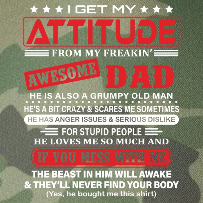 I Get My Attitude From My Freaking Awesome Dad! Pullover Hoodie Legacy Tie Dye Trucker Hat