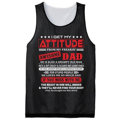 I Get My Attitude From My Freaking Awesome Dad! Pullover Hoodie Mesh Reversible Basketball Jersey Tank