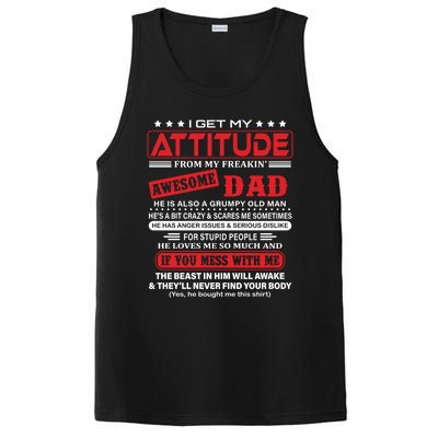 I Get My Attitude From My Freaking Awesome Dad! Pullover Hoodie PosiCharge Competitor Tank