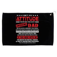 I Get My Attitude From My Freaking Awesome Dad! Pullover Hoodie Grommeted Golf Towel