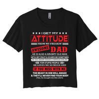 I Get My Attitude From My Freaking Awesome Dad! Pullover Hoodie Crop Top