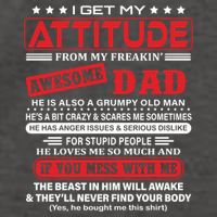 I Get My Attitude From My Freaking Awesome Dad! Pullover Hoodie Vector Backpack