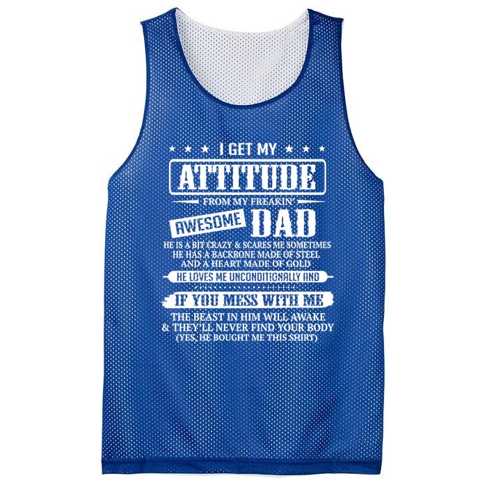 I Get My Attitude From My Freaking Awesome Dad Father's Day Gift Mesh Reversible Basketball Jersey Tank