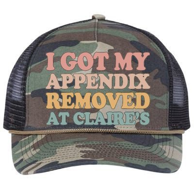 I Got My Appendix Removed At Claire Mental Health Awareness Retro Rope Trucker Hat Cap