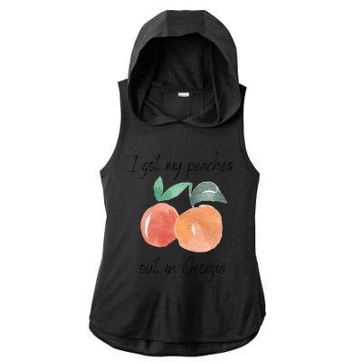 I Got My Peaches Out In Georgia Lyrics Song Funny Fruit Ladies PosiCharge Tri-Blend Wicking Draft Hoodie Tank