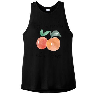 I Got My Peaches Out In Georgia Lyrics Song Funny Fruit Ladies PosiCharge Tri-Blend Wicking Tank