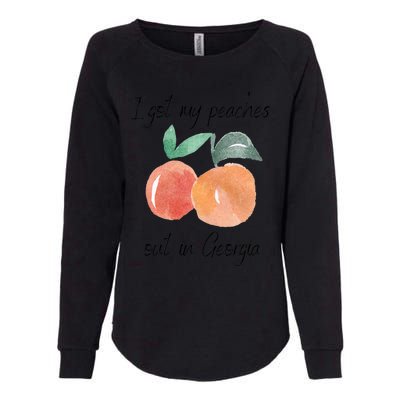 I Got My Peaches Out In Georgia Lyrics Song Funny Fruit Womens California Wash Sweatshirt