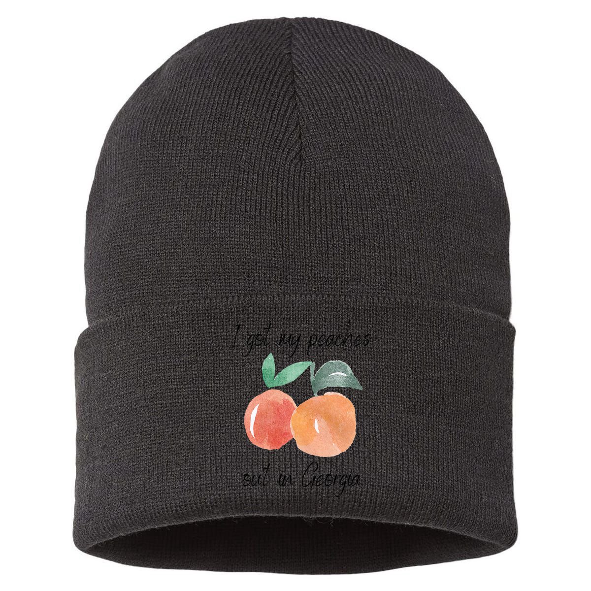 I Got My Peaches Out In Georgia Lyrics Song Funny Fruit Sustainable Knit Beanie