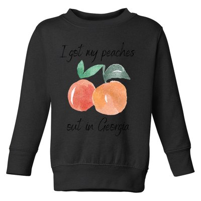 I Got My Peaches Out In Georgia Lyrics Song Funny Fruit Toddler Sweatshirt