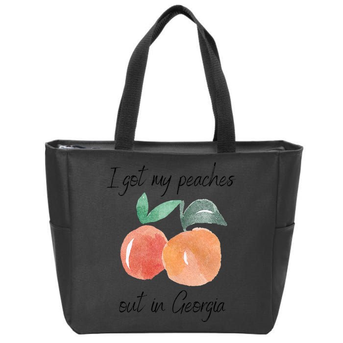 I Got My Peaches Out In Georgia Lyrics Song Funny Fruit Zip Tote Bag