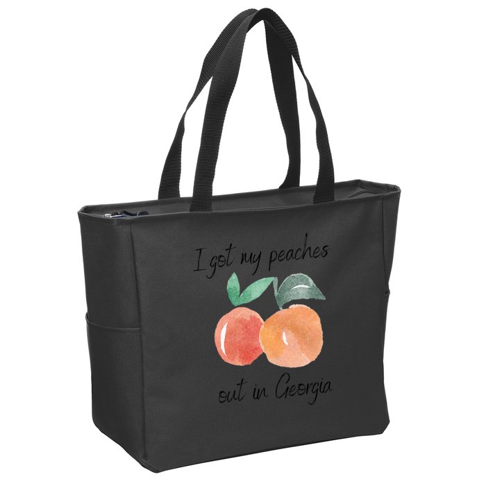 I Got My Peaches Out In Georgia Lyrics Song Funny Fruit Zip Tote Bag