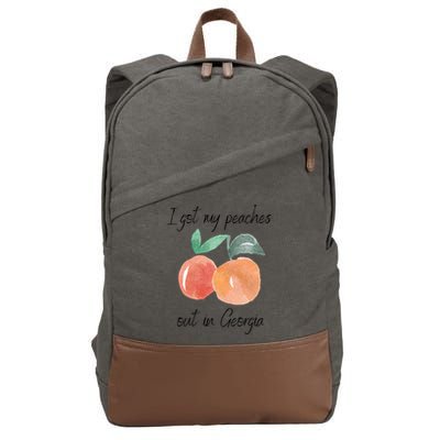 I Got My Peaches Out In Georgia Lyrics Song Funny Fruit Cotton Canvas Backpack