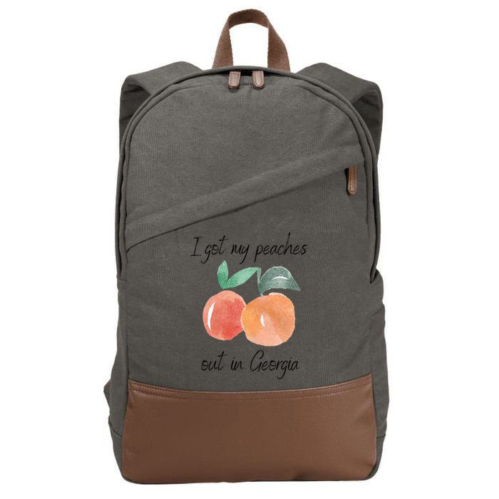 I Got My Peaches Out In Georgia Lyrics Song Funny Fruit Cotton Canvas Backpack