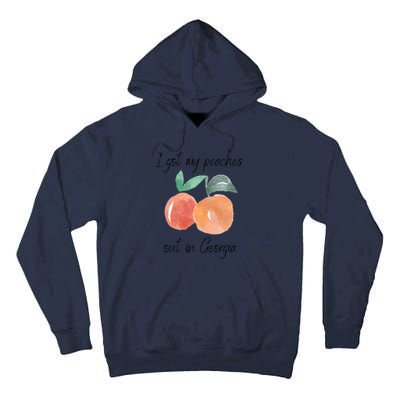 I Got My Peaches Out In Georgia Lyrics Song Funny Fruit Tall Hoodie