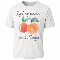 I Got My Peaches Out In Georgia Lyrics Song Funny Fruit Cooling Performance Crew T-Shirt