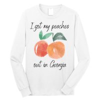 I Got My Peaches Out In Georgia Lyrics Song Funny Fruit Long Sleeve Shirt