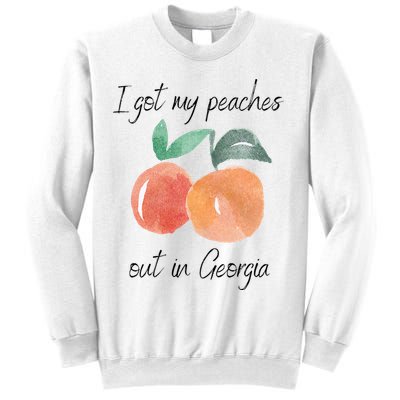 I Got My Peaches Out In Georgia Lyrics Song Funny Fruit Sweatshirt