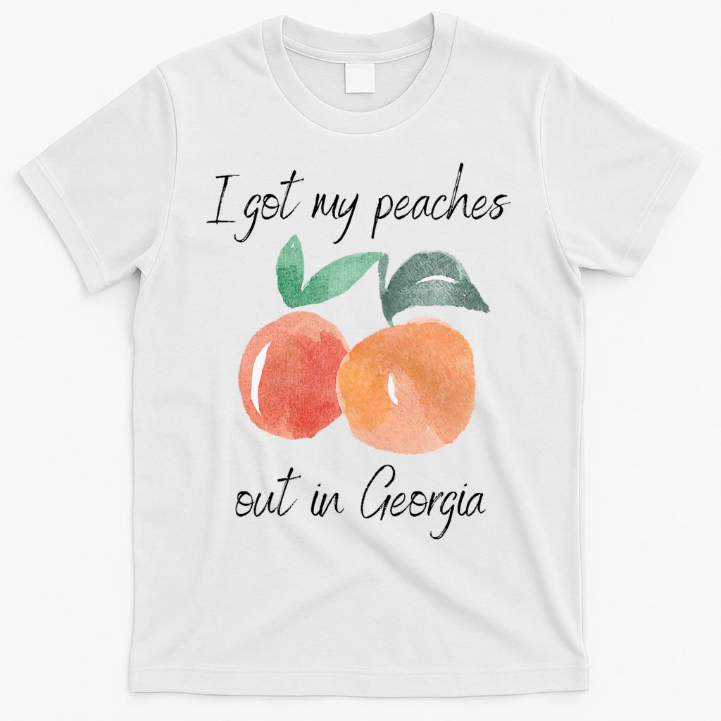 I Got My Peaches Out In Georgia Lyrics Song Funny Fruit T-Shirt
