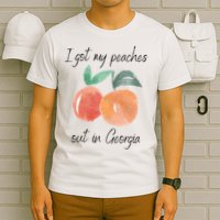 I Got My Peaches Out In Georgia Lyrics Song Funny Fruit T-Shirt