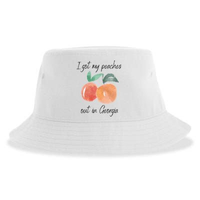 I Got My Peaches Out In Georgia Lyrics Song Funny Fruit Sustainable Bucket Hat