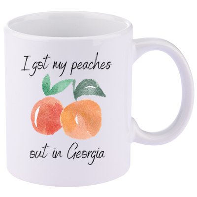 I Got My Peaches Out In Georgia Lyrics Song Funny Fruit 11oz C Handle Ceramic Mug