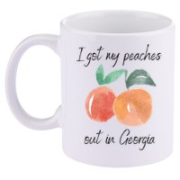 I Got My Peaches Out In Georgia Lyrics Song Funny Fruit 11oz C Handle Ceramic Mug