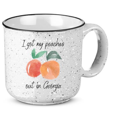 I Got My Peaches Out In Georgia Lyrics Song Funny Fruit 15oz Campfire Ceramic Mug
