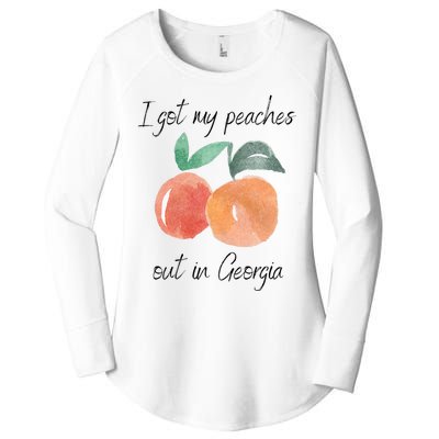 I Got My Peaches Out In Georgia Lyrics Song Funny Fruit Women's Perfect Tri Tunic Long Sleeve Shirt