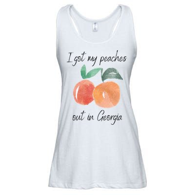 I Got My Peaches Out In Georgia Lyrics Song Funny Fruit Ladies Essential Flowy Tank