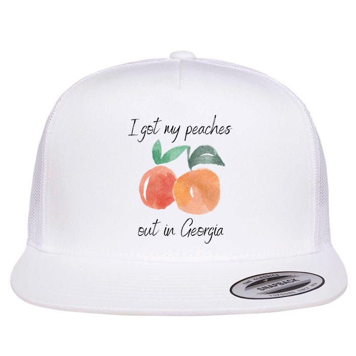 I Got My Peaches Out In Georgia Lyrics Song Funny Fruit Flat Bill Trucker Hat