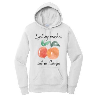 I Got My Peaches Out In Georgia Lyrics Song Funny Fruit Women's Pullover Hoodie