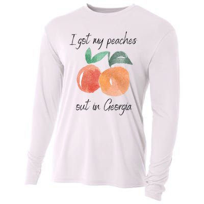 I Got My Peaches Out In Georgia Lyrics Song Funny Fruit Cooling Performance Long Sleeve Crew