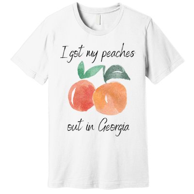 I Got My Peaches Out In Georgia Lyrics Song Funny Fruit Premium T-Shirt